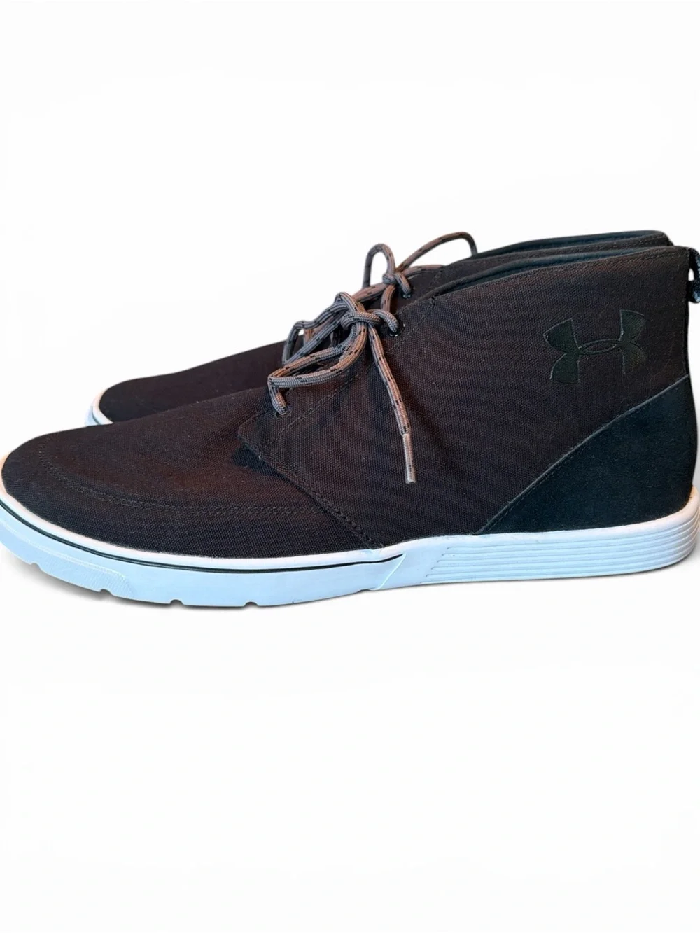 Under Armour Mens Canvas/Suede Chukka Boots In Black. Size 12